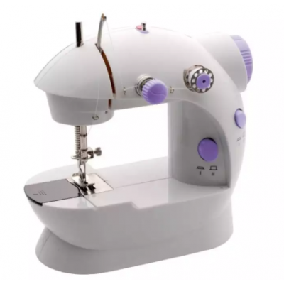 Portable Sewing Machine With Light And Cutter- White/Purple